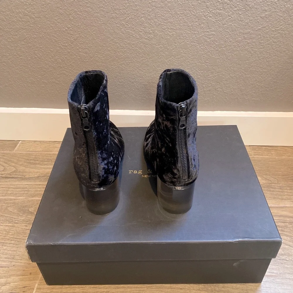NIB - Rag & Bone Drea Black Velvet Boot - size 6.5 - Picture 3 of 14